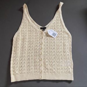 J. Crew | Pointelle Knot Button Tank